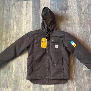 Mens small Carhartt RELAXED FIT WASHED DUCK SHERPA-LINED UTILITY BARTLETT JACKET